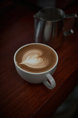 hot latte art coffee