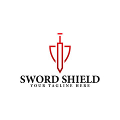 sword shield logo vector design. for logo templates