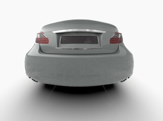 Generic and Brandless Car Isolated on White 3d Illustration