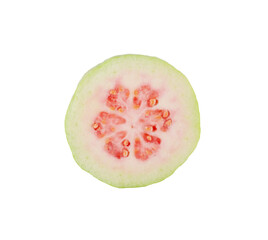 Guava Slice (tropical fruit) on white background
