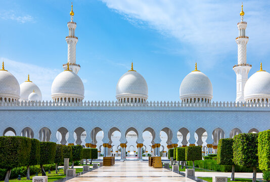 Abu Dhabi, United Arab Emirates , The  Sheick Zayed Grand Mosque Seen From The Outside