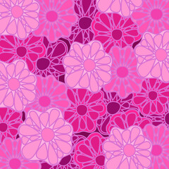 Fototapeta na wymiar Wallpaper with the image of abstract flowers from above.