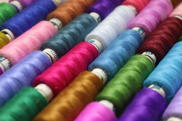 colorful threads for sewing