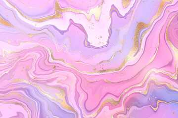 Gradient rose violet liquid marble or watercolor background with glitter foil textured stripes. Purple marbled alcohol ink drawing effect. Vector illustration design template for wedding invitation