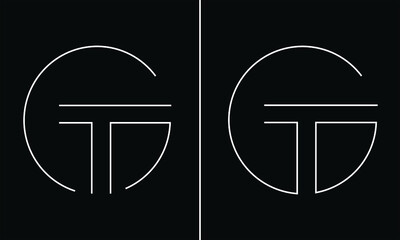 GT/TG logo, GT/TG stylish letter logo design in white color and black background, GT/TG letter logo design, GT/TG business abstract vector logo monogram template with thumbnails.