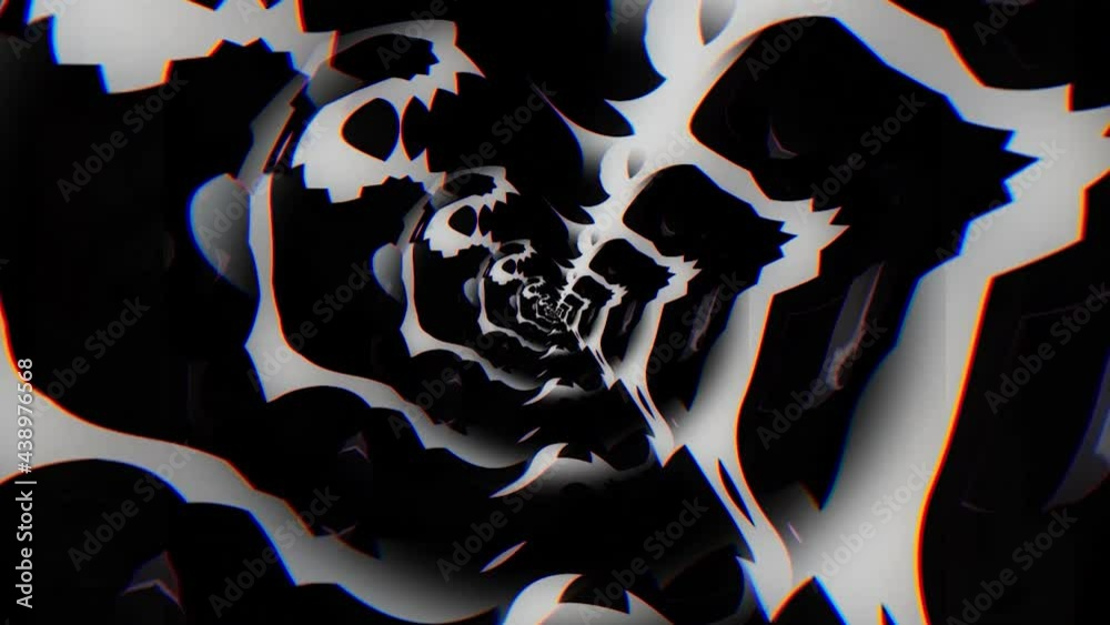 Poster kaleidoscopic pattern with abstract transforming psychedelic shapes. animation. beautiful ornament c