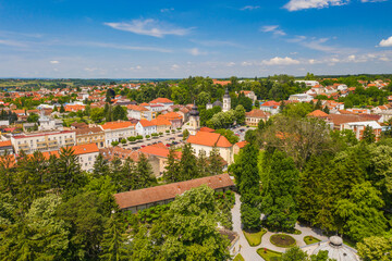 Obraz premium Croatia, center of town od Daruvar, panorama from drone