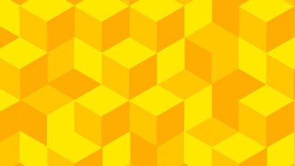 Seamless geometrical pattern of isometric yellow cubes