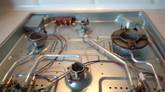stove repair in the kitchen . oven repair