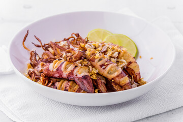 Sweet squid boiled