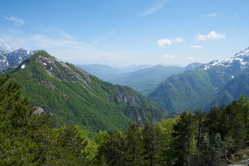 Fototapeta na wymiar theth environment park albanian alps mountains, hiking destination