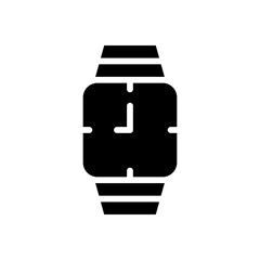 Clock icon solid style vector