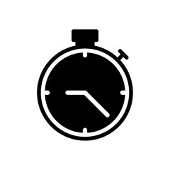 Clock icon solid style vector