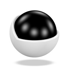 Icon - schwarze Perle in einer weißen Schale