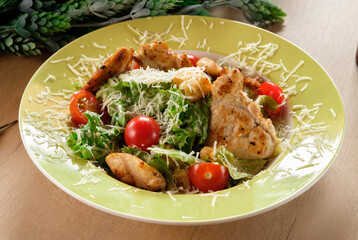 Caesar Salad on a Green plate