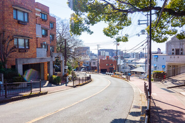Fototapeta na wymiar 坂道の住宅街