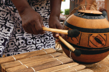 Traditional musical instrument in Benin - obrazy, fototapety, plakaty