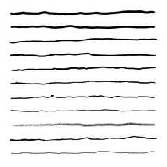 Hand drawn abstract pattern with hand drawn lines, strokes. Set of vector grunge brushes. wavy striped, Vector EPS 10 illustration