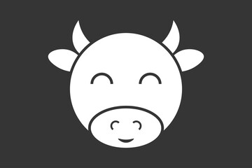 Cow. Simple icon. Flat style element for graphic design. Vector EPS10 illustration.
