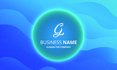 Creative Blue Wavy Business Background With Circle