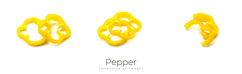 Yellow bell pepper on a white background.