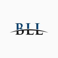 BLL initial overlapping movement swoosh horizon, logo design inspiration company