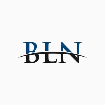BLN initial overlapping movement swoosh horizon, logo design inspiration company