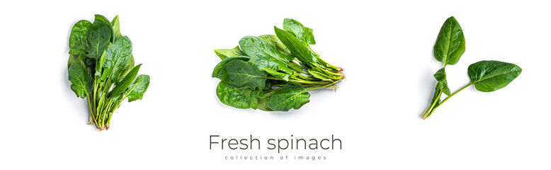 Fresh spinach on a white background. Spinach isolated.
