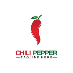 Chili pepper logo vector icon illustration design template