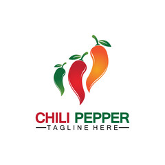 Chili pepper logo vector icon illustration design template