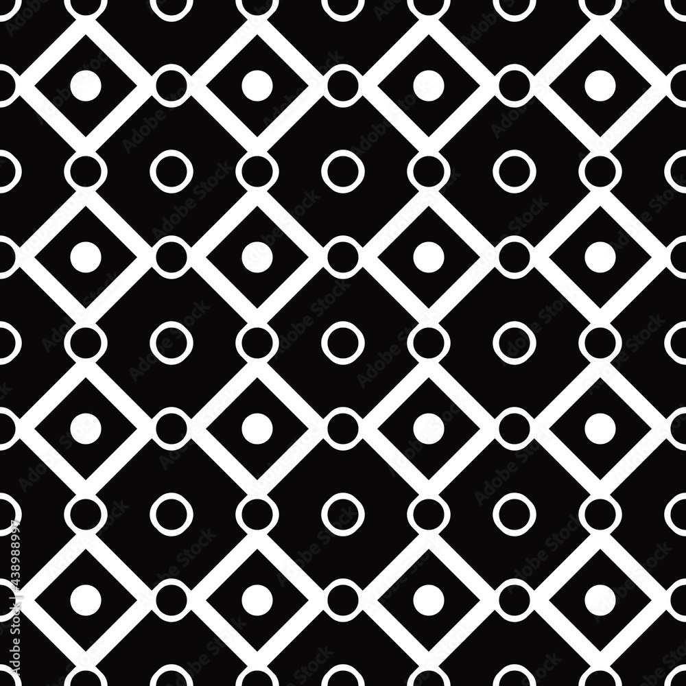 Aufkleber rhombuses connected with circles. vector interesting and geometric ornament. decorative seamless rho