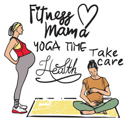 woman doing yoga exercise pregnant
