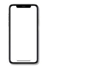 Smartphone similar to iphone xs max with blank white screen for Infographic Global Business Marketing Plan , mockup model similar to iPhonex isolated Background of ai digital investme - Clipping Path