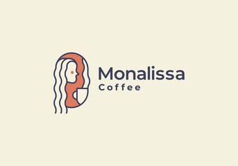 monalissa coffee Shop modern logo icon vector