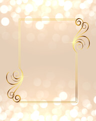 beautiful golden floral decoration frame background design