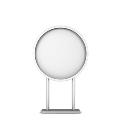 Round sign on a pole stand mockup