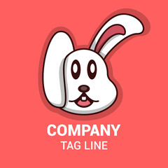 Rabbit head logo, simple and clean