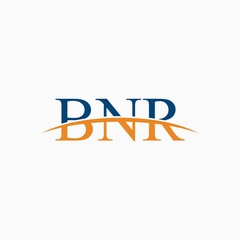 BNR initial overlapping movement swoosh horizon, logo design inspiration company