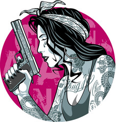 gangster girl with guns 