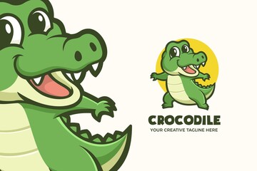 Obraz premium Little Crocodile Animal Mascot Character Logo Template