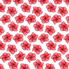 Tropical pattern with exotic flowers in cartoon style