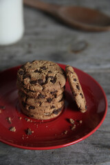 chocolate chip cookies on a plate