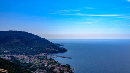 view of San Marco di Castellabate, Cilento, Italy. Panoramic from above