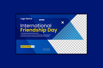International Friendship Day Youtube Thumbnail Design and Web Banner