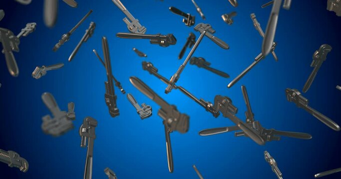 Monkey Wrench falling slow motion