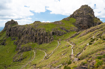 Fototapeta na wymiar Hiking trail at Drakensberg mountains