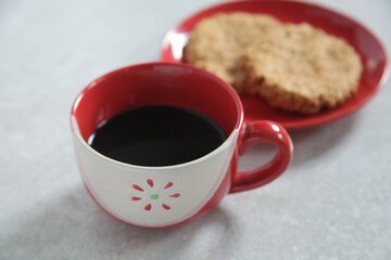 cookies, a cup of coffee and a book
