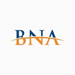 BNA initial overlapping movement swoosh horizon, logo design inspiration company