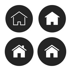 Set of flat home icons isolated on white background, Vector