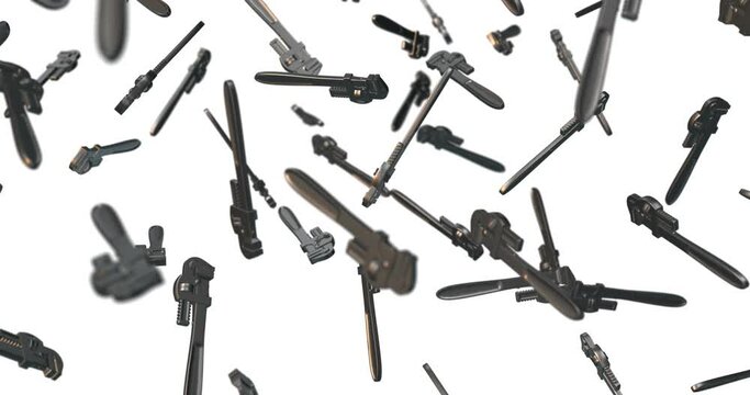 Monkey Wrench falling slow motion